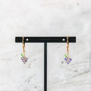 Grape Huggie Hoop Earrings